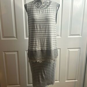 Bailey 44 Lightweight Tank & Skirt Set Gray White L